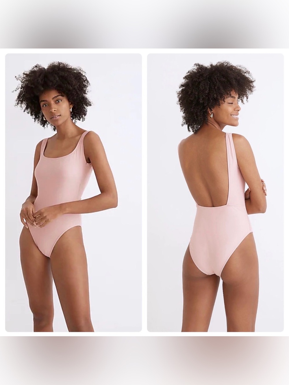 NWT Madewell Second Wave Square Neck Tank One Piece Swimsuit sz M